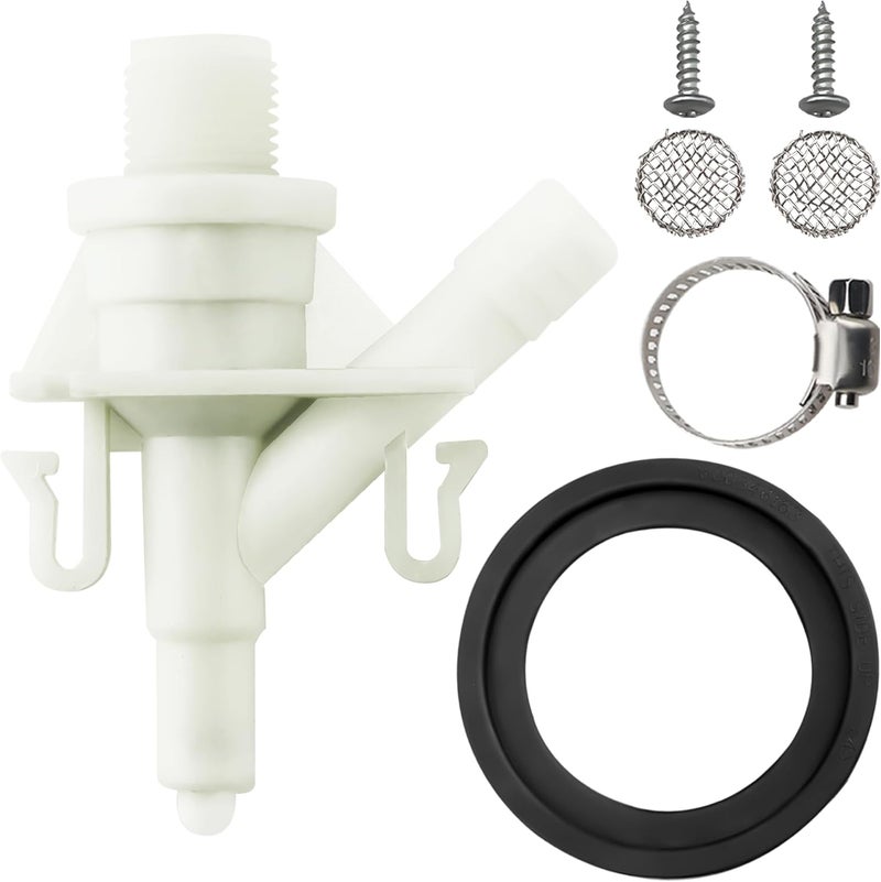 Vypart 385311641 RV Toilet Valve Replacement Kit - for Dometic 300|301|310|311|320|321 Pedal Flush Toilets -Freeze-Resistant Flush Camper Toilet Valve Parts with 385311658 Toilet Seal - Image 1